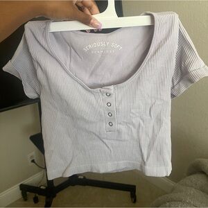 Purple Aeropostale Seriously Soft Crop Top